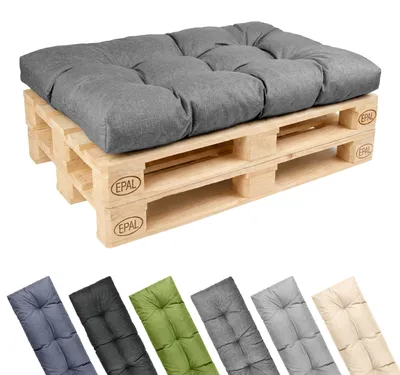 Produktbild von Garronda 120x80 cm Palettenkissen 12 cm wasserabweisend UV- & Wasserfest Palettensofa GD-0252 Graphit