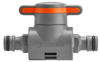 Produktbild von Gardena Coupling with Flow-Control Valve, Ventil, Tropfbewässerungssystem, Kunststoff, Grau, Orange, Männlich/Männlich, 1 Stück(e)