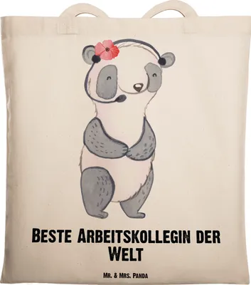 Produktbild von Mr. & Mrs. Panda festivaltasche Panda Beste Arbeitskollegin der Welt - Transparent - Geschenk, Beruf, Jutebeutel, Laptoptasche, Büro, Kollegin, Geschenkidee, Dankeschön