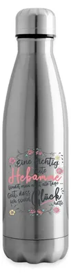 Produktbild von Spreadshirt Hebamme Geschenk Dankeschön Spruch Isolierflasche, 500 ml, Lightsilver