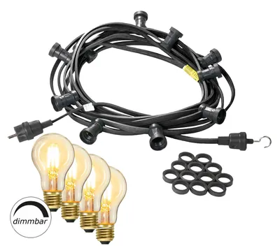 Produktbild von Illu-/Partylichterkette 40m - Außenlichterkette schwarz Germany 60xdimmbares Leuchtmittel