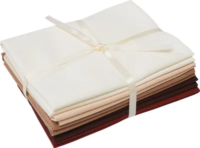 Produktbild von Stoffpaket Patchy Uni "Natur-Braun", 5 Zuschnitte à 45 x 55 cm