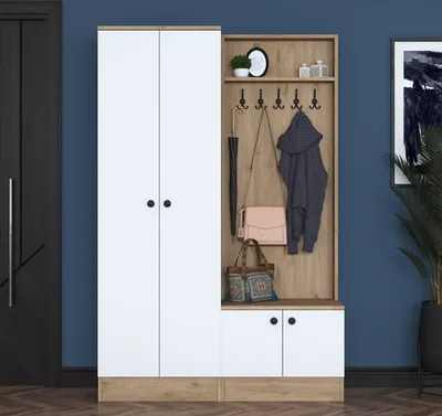 Zdjęcie produktu dla Skye Decor, P6 - M11 - 2389, stojak do przedpokoju, orzech, 100% PŁYTA POWLEKANA MELAMINĄ, 119,6 x 37,5 x 182,8 cm