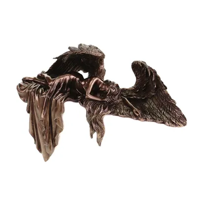 Produktbild von Schutzengel als Kantenlieger Kunststein bronziert by Veronese 21 cm Dekofigur Engel
