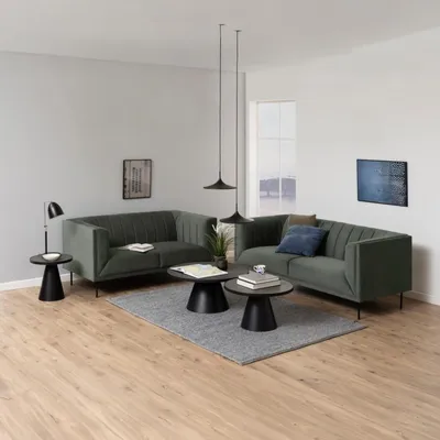 Productafbeelding van Salontafel Sjors Keramiek Zwart Fairba Ø65,7x40cm - Giga Living