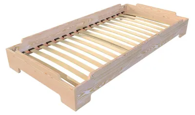 Productafbeelding van Stapelbed 90x190 - 1 persoonsbed van massief hout - Onbehandeld (zonder lak)