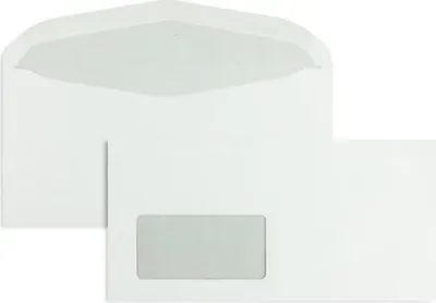 Produktbild von Kuvertierhüllen DIN C6/5 80g/qm gummiert Fenster VE=1000 Stück weiß