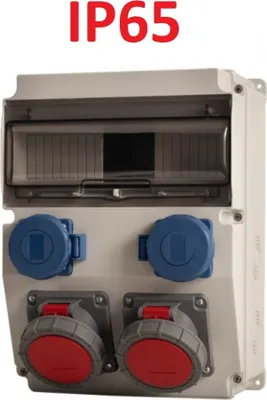 Produktbild von IP65 Stromverteiler Wandverteiler verdrahtet Steckdosen Modulen Anzahl -12 CEE 2x32A  2x230V
