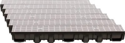 Produktbild von ScarMaxx 6m Entwässerungsrinne Bodenrinne A15 115 mm Längsstabrost Grau - 13x600x11,5cm