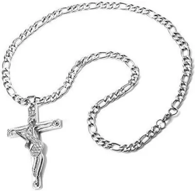 Image de Johnny Hallyday Pendentif Croix Collier Rocker Cadeau Argent Métal