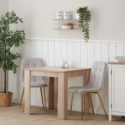 Obrázek produktu pro Homestyle4u jídelní stůl hnědý dřevěný stůl kuchyňský stůl 80x80 cm dřevo dub