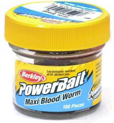 Zdjęcie produktu dla Przynęty Berkley PowerBait Blood Worms, rozmiar maxi - 100 sztuk