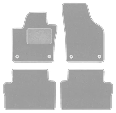 Obrázek produktu pro Velurové autokoberce pro: Volkswagen Sharan II 2010- (minivan) – sada 4 ks, šedé, na míru – Wielganizator OSLO – verze W0023