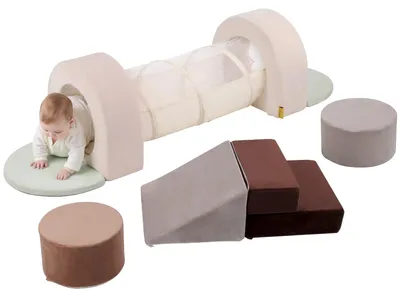 Image de Jeu de construction XXL avec des blocs souples et un tunnel pour enfants