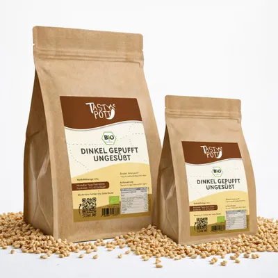 Produktbild von Tasty Pott  Dinkel gepufft & ungesüßt ab 400g - 2 Beutel