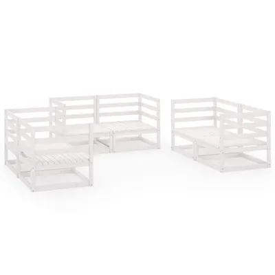 Produktbild von vidaXL 6-tlg. Garten-Lounge-Set Weiß Massivholz Kiefer