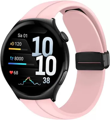 Produktbild von Silikonarmband 22 mm, rosa, Magnetverschluss, für Sportuhr