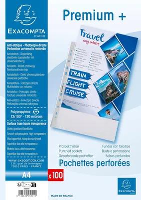Immagine prodotto di Exacompta 5901E Buste trasparenti A4, 100 pezzi, , PP liscio, trasparente