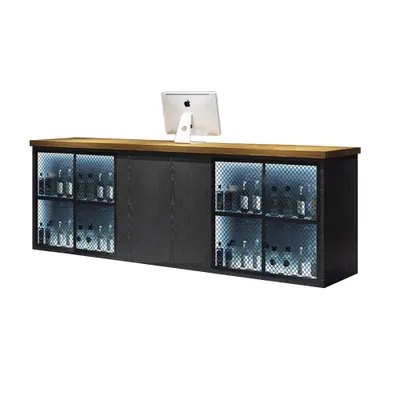 Image de Comptoir d'accueil Réception Design industriel Caisse de restaurant Comptoir d'accueil Comptoir bar 180*60*100cm 【TWHP 180】