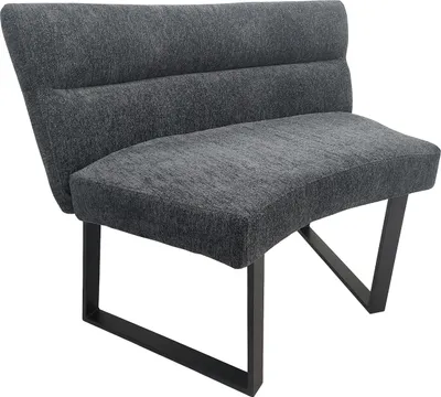 Produktbild von Sitzbank Liron Rund gepolstert mit Rückenlehne Chenille-Optik 108x82x60 cm