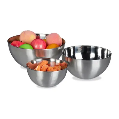 Produktbild von relaxdays 10024732_0 relaxdays Schüssel-Set   silber 3-tlg.