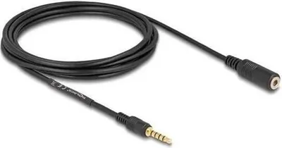 Produktbild von Delock Verlängerungskabel Klinke 3,5 mm 5 Pin Stecker zu Buchse 3 m schwarz