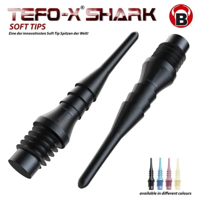Produktbild von BULL'S Tefo-X Shark Soft Tips 6mm(2BA) - schwarz -- 1000 Stck