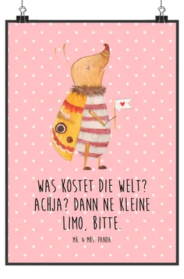 Produktbild von Mr. & Mrs. Panda Bild Nachtfalter Fähnchen DIN A2 - Rot Pastell - Geschenk, Käfer, Plakat, Lustige Sprüche, wanddeko, Wandbild, Süß, Küche Deko, drucke, Spruch Lustig
