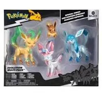 Immagine prodotto di Jazwares Pokémon Select Multipack Evoluzione: Eevee, Leafeon, Glaceon, Sylveon