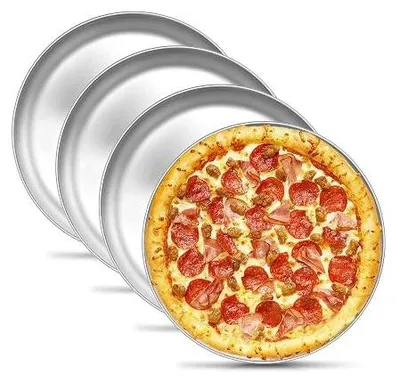 Zdjęcie produktu dla Blacha do pizzy okrągła stal nierdzewna zestaw 4 sztuk 26 cm