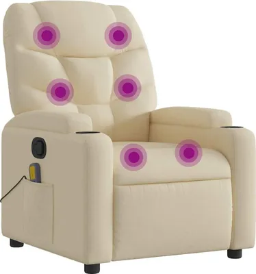 Produktbild von vidaXL Massagesessel Creme Stoff