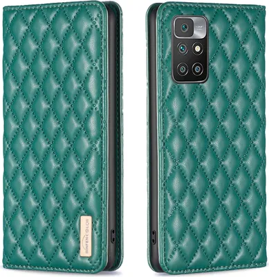 Produktbild von Redmi 10 Hülle, Elegant Bookstyle Flip Leder Kartenfächer Schutzhülle mit Ständer für Xiaomi Redmi 10 Grün