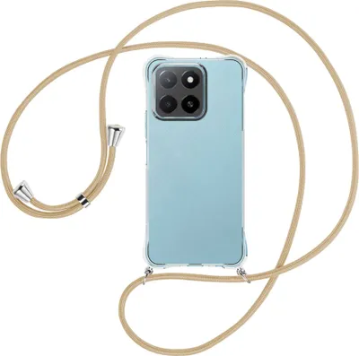 Produktbild von Handykette Backcover-Schutzhülle mit Band (Metall silberfarben) für Honor X5B 4G - caramel