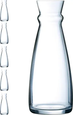 Produktbild von Arcoroc FLUID 1 l Glaskaraffe Wein-Wasser-Getränkekrug 6er Set. - Hendi L3965