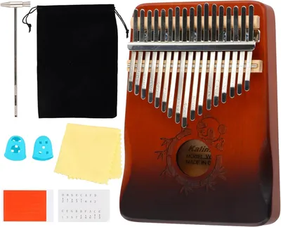 Produktbild von Kalimba 17 Tasten, Daumenklavier, Mahagoni, mit Tasche, für Anfänger