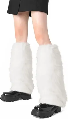 Imagen del producto de Calentador de pies de imitación de piel, cubrebotas suaves, talla única, para mujer