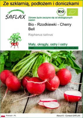 Zdjęcie produktu dla SAFLAX - Zestaw do uprawy - Bio - Rzodkiewki - Cherry Bell - 100 Nasiona - Z mini szklarnią, podłożem uprawowym i 2 doniczkami - Raphanus sativus