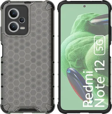 Immagine prodotto di Custodia a nido d'ape per Xiaomi Redmi Note 12 5G / Poco X5 5G Custodia ibrida blindata nera