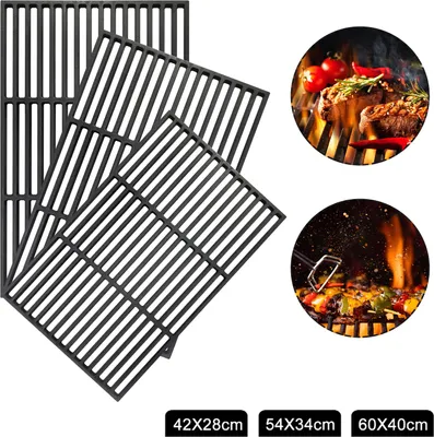 Produktbild von XINZI 1 Stück Gussrost Grillgitter, Rechteck Grillroste, Zubehör für BBQ Gasgrill Holzkohlegrill, 54×34 cm