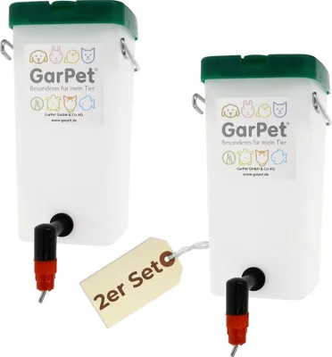 Produktbild von 2er Set Nippeltränke 1000 ml Wassertränke Hühnertränke Kükentränke Trinkflasche Kaninchen Hamster Wasserspender Hasentränke Geflügeltränke