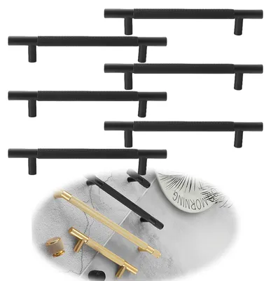 Imagen del producto de Elzusha - Juego de 6 pomos para muebles en dorado y