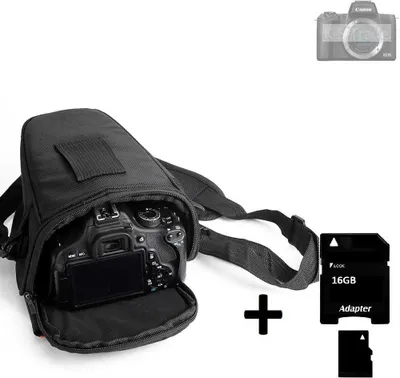 Produktbild von K-S-Trade Schultertasche kompatibel mit Canon EOS M50 Mark ll Colt Kameratasche für Systemkameras DSLR DSLM SLR, Bridge etc., + 16GB Speicherkarte