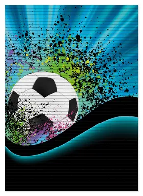 Produktbild von Wallario Duschmatte Antirutschmatte Badmatte Fußmatte Fußball - Design Wellen und Regenbogen in blau, Größe ca. 70 x 50 cm