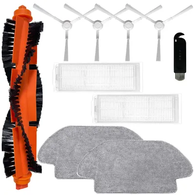 Productafbeelding van Onderdelenset voor stofzuigrobots - 1 hoofdborstel, 2 HEPA-filters, 2 doekjes, 4 zijborstels - Compatibel met S12, S10, Mop 2S, Mop Pro, Mop P, STYJ02YM
