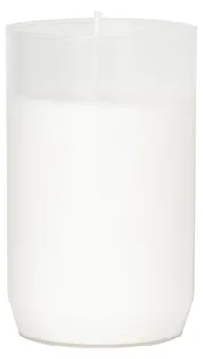 Produktbild von 20x Duni Grablicht 10 cm 55 Std. Weiß Paraffin mit Kerzenhalter aus Kunststoff
