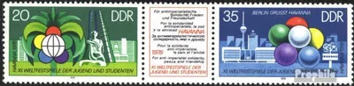 Produktbild von Briefmarken DDR 1978 Mi WZd377 (kompl.Ausg.) (2345-2346 als Dreierstreifen) postfrisch Weltfestspiele der Jugend