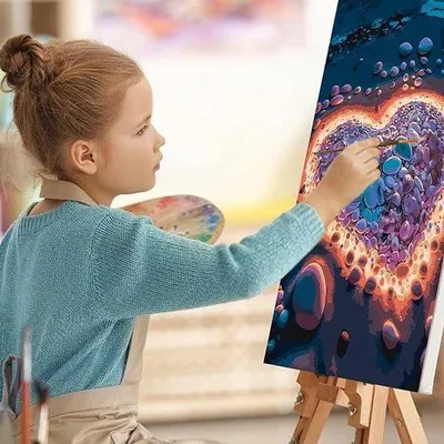 Produktbild von Malerei für Erwachsene, einfache Ölmalerei-Set für Anfänger und Erwachsene, 40 x 50 cm, Acryl