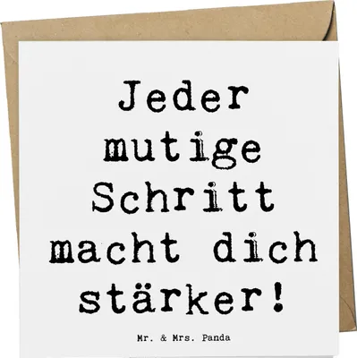 Produktbild von Mr. & Mrs. Panda Glückwunschkarte Spruch Angst überwinden - Weiß - Geschenk, faltkarte, Vertrauem, positiver, Grußkarte, Trost, Inspiration, Erfolg, Motivation, Stärke