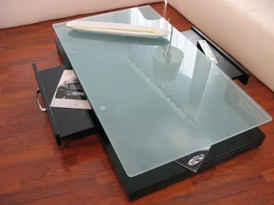 Produktbild von Design Couchtisch Tisch V-470 Schwarz Milchglas Carl Svensson