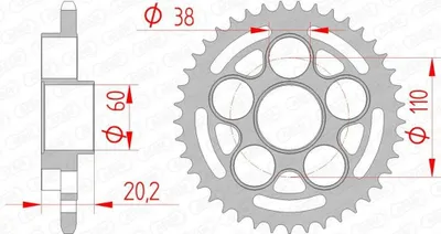 Produktbild von AFAM Kettenrad Stahl Standard - 520